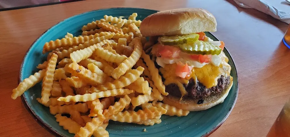 Char Grilled Cheeseburger with Fries